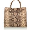 Michael By Michael Kors Hamilton Embossed Python Tote in Beige (silver) - Lyst