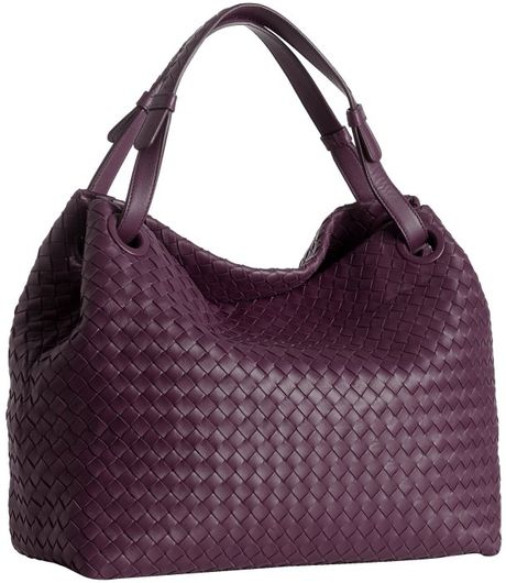 Bottega Veneta Violet Woven Nappa Cinched Tote in Purple (violet) - Lyst
