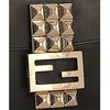 Fendi Black Leather Studded Logo Baguette in Black - Lyst