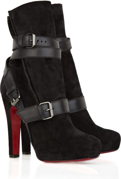 christian louboutin quilted suede ankle boots