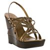Diane Von Furstenberg Bronze Leather Oasis Slingback Platform Wedges in Gold (bronze) - Lyst