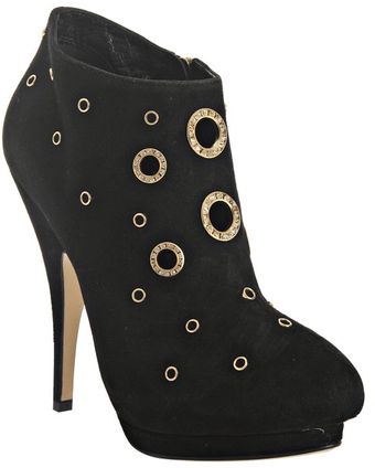 Giuseppe Zanotti Black Suede Jeweled Grommet Booties - Lyst