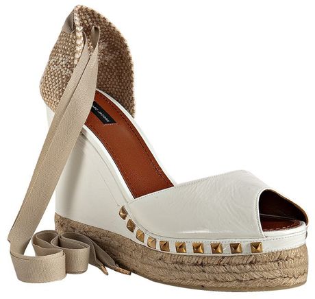 Marc Jacobs White Studded Patent Platform Espadrilles in White - Lyst