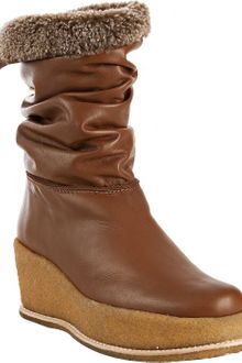 Stuart Weitzman Taffy Leather North Platform Wedge Boots - Lyst