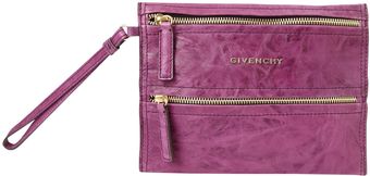 Givenchy Pandora Purple Zip Clutch - Lyst
