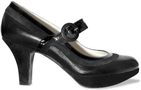 Ernesto Esposito Patent and Suede Trim Mary Jane Pumps in Black - Lyst