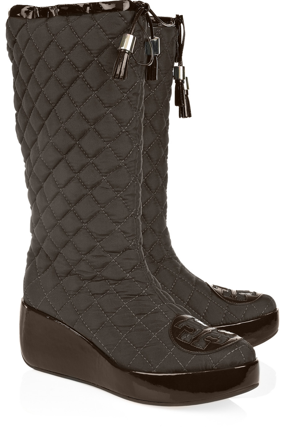 Tory Burch Quilted Canvas Snow Boots in Brown | Lyst