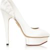 Charlotte Olympia Paloma Satin Platform Pumps in White (ivory) - Lyst
