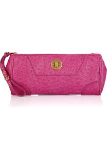 Marc By Marc Jacobs Bentley Ostrich-print Pvc Clutch - Lyst