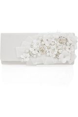 Oscar de la Renta Silk Embroidered Clutch