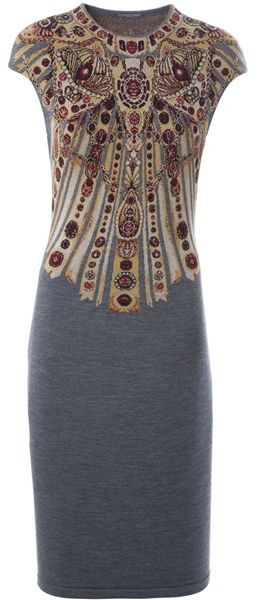 Alexander McQueen Jewel Intarsia Knit Dress - Lyst