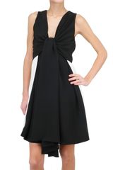 Gianluca Capannolo Crepe Marocaine Bow Dress
