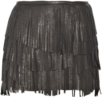 Isabel Marant Katell Fringed Leather Mini Skirt - Lyst