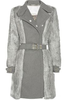 Matthew Williamson Rabbit-trimmed Wool and Cashmere-blend Coat - Lyst