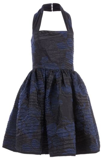 Oscar de la Renta Seer Sucker Halter Neck Dress - Lyst
