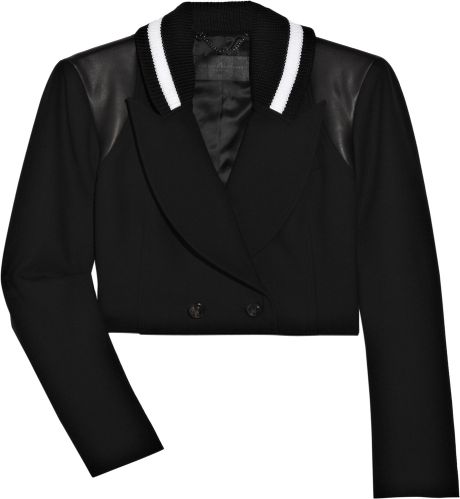 Proenza Schouler Cropped Woolblend Jacket in Black - Lyst