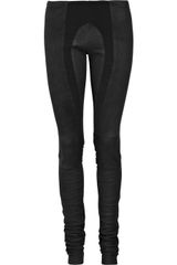 Rick Owens Leather and Stretch-jersey Leggings