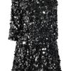 Tibi Oneshoulder Sequined Silk Dress in Black - Lyst