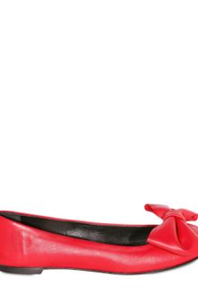 Giuseppe Zanotti Leather Bow Ballerina Flats - Lyst