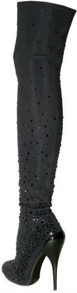 thigh high embroidered boots