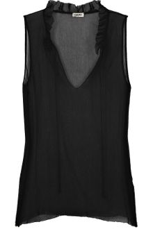 L'Agence Sleeveless Silk-chiffon Top - Lyst