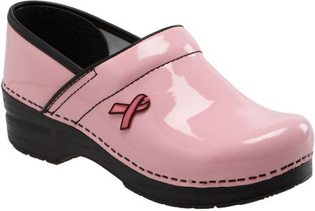 dansko pink ribbon clog
