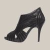 Dior Black Strappy Leather Temptation Peep Toe Booties in Black (noir suede/ snake) - Lyst