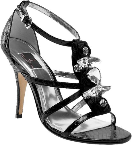 Glint Amara Sandal in Black (black snake) - Lyst