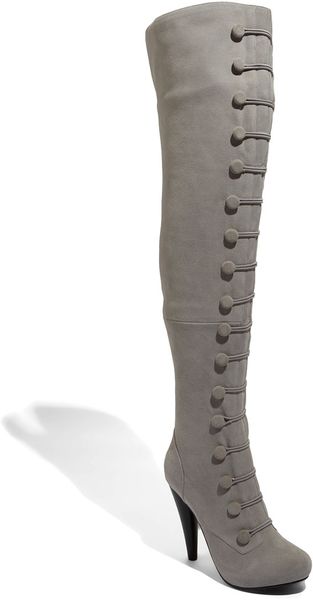 grey wide fit over the knee boots