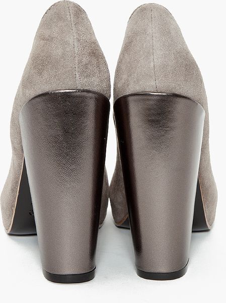 dark grey platform heels
