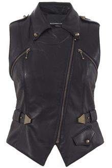 Alexander Wang Leather Studded Sleeveless Biker Jacket - Lyst