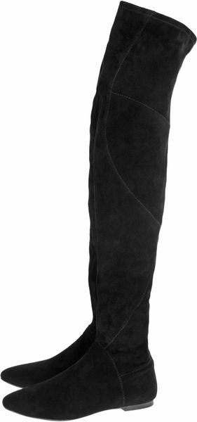 Belle By Sigerson Morrison Stretch Suede Overtheknee Boot in Black - Lyst