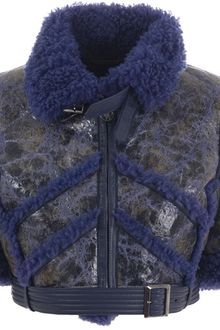 Matthew Williamson Cropped Leather Jacket with Shearling - Lyst