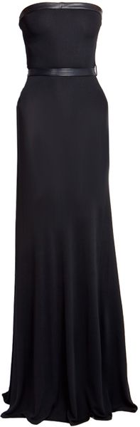 Calvin Klein Strapless Dress with Leather Belt - Lyst