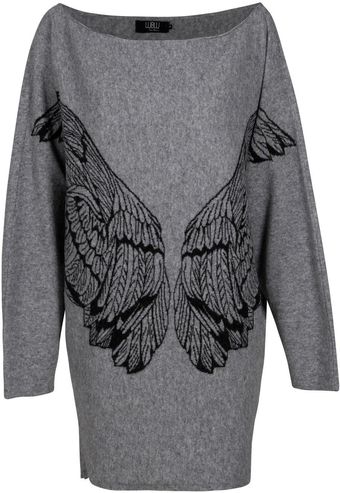 Lublu Wing Detail Wool Dress - Lyst