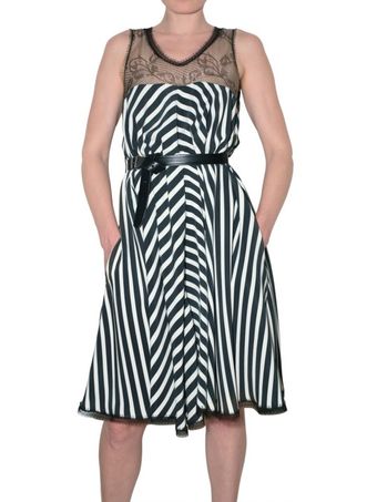 Alexis Mabille Striped Envers Satin Dress - Lyst