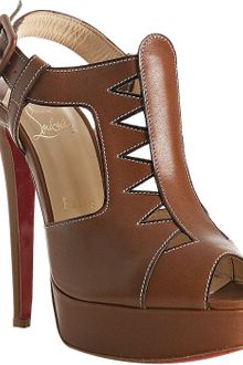 Christian Louboutin Light Brown Leather Volnay 140 Slingback Sandals - Lyst