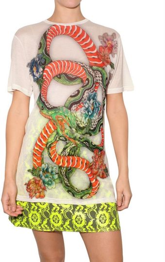  Centre Snake Print Jersey T-shirt 