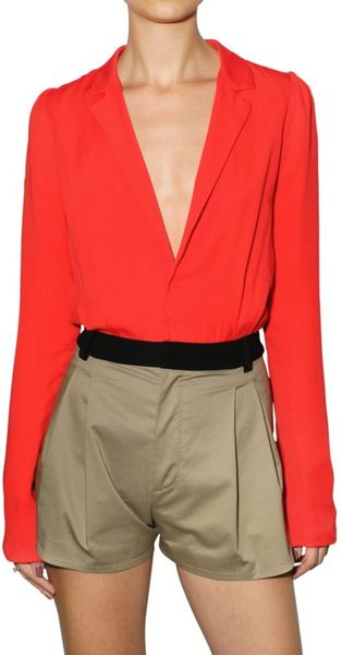 DSquared2 Silk Georgette and Cotton Twill Jumpsuit - Lyst