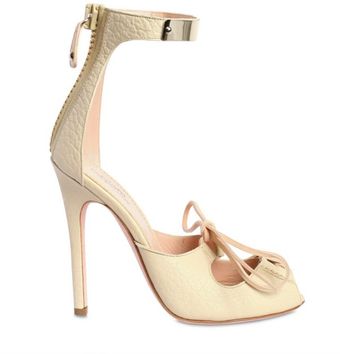  120 Deerskin Metal Ankle Cuff Sandals 