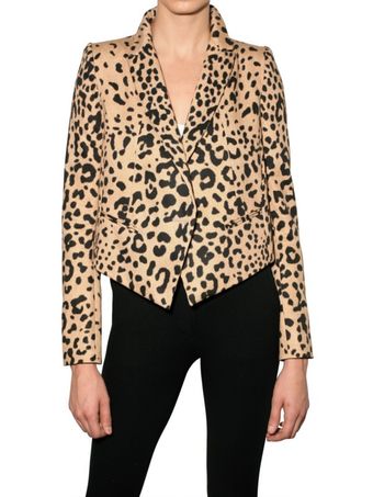 Givenchy Leoaprd Print Cotton Gabardine Jacket - Lyst