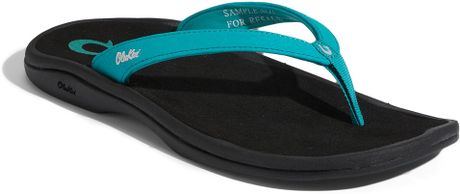 Olukai Amo-w Flip Flop in Blue (paradise black) | Lyst