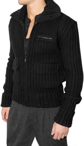 black ribbed sweater mens