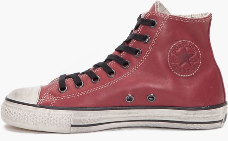 chuck taylor red leather