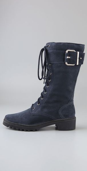 navy blue combat boots