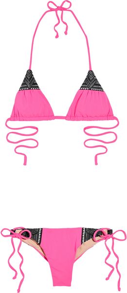 Mara Hoffman Embroidered Story Triangle Bikini - Lyst