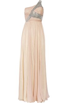 Rachel Gilbert Sasha Embellished Silk-chiffon Gown - Lyst