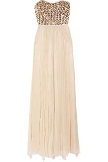 Rachel Gilbert Danae Embellished Silk-chiffon Gown - Lyst