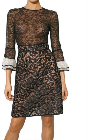 Valentino Two Tone Lace Dress - Lyst