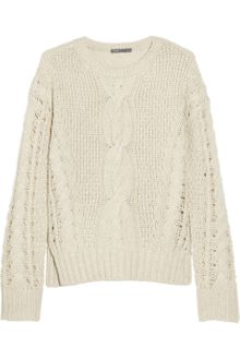 Vince Cable-knit Wool-blend Cropped Sweater - Lyst
